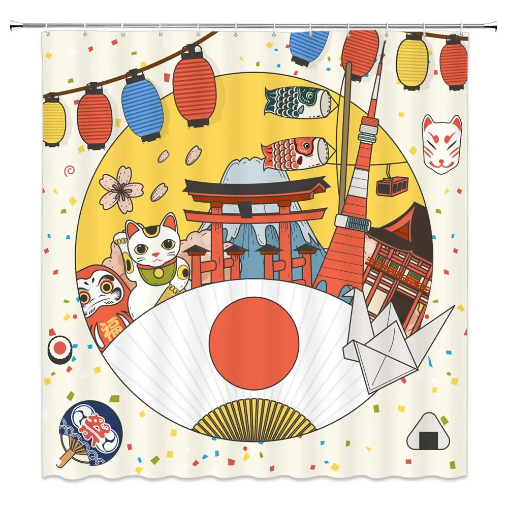 Japanese Cartoon Kids Bathroom Curtain Accessories