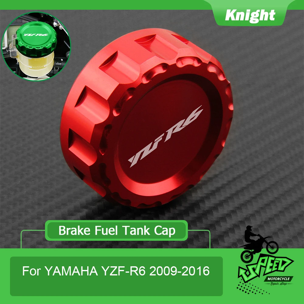 Suitable for Yamaha YZFR6 YZF R6 YZF-R6 yzfr6 2006-UP 2009-2016 CNC motorcycle rear brake fluid reservoir cover Logo: YZFR6