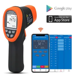 Termometro senza contatto digitale di IR di BTMETER BT-985C-APP-58 to1472 (( da-50 a 800 ℃), pistola di temperatura di IR del Laser con l'app di Bluetooth