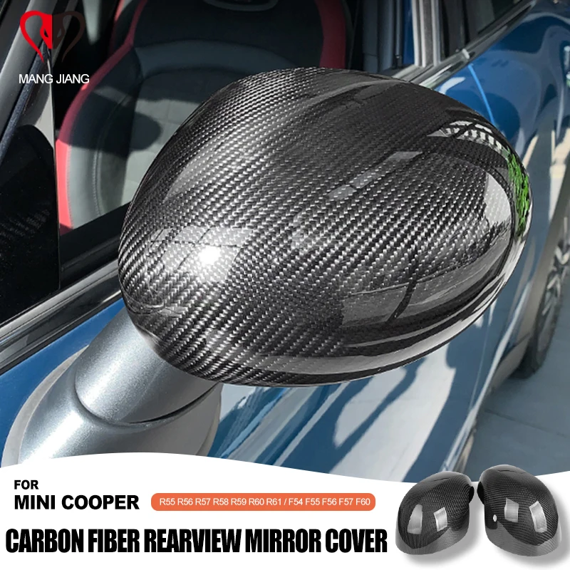 

For Mini Cooper Countryman Clubman R55 R56 R57 R60 R61 F55 F56 F54 F60 Real Carbon Fiber Rearview Mirror Cover Shell Sticker