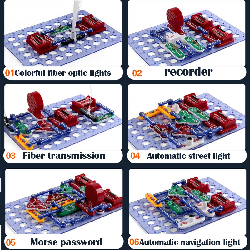 Electronics kid electronic building block circuit assembly science experiment physics DIY Educational Toys 3688 set