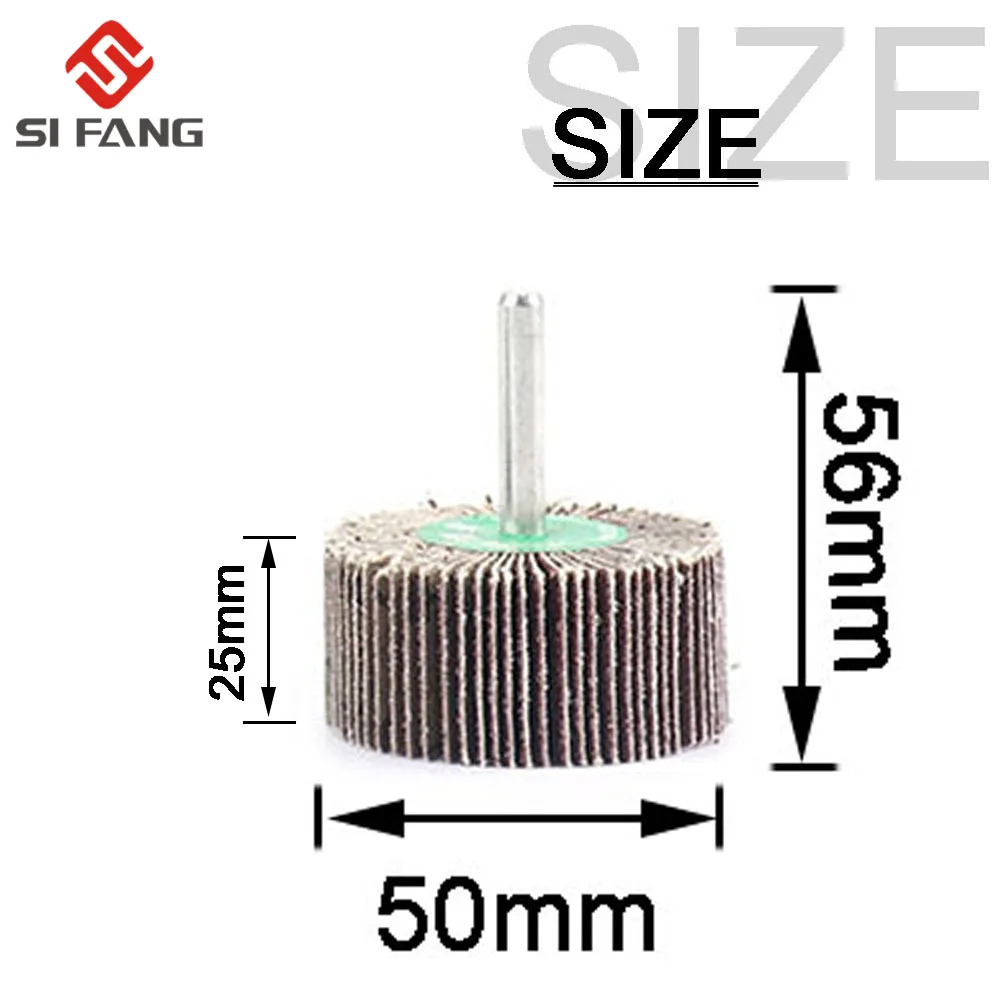 5PC Schleifpapier Schleifen Klappe Polieren Räder Schleif Disc Shutter Polieren Rad Für Rotary Dremel Werkzeug 60/80/120 körnung 6MM Schaft – Detail 8