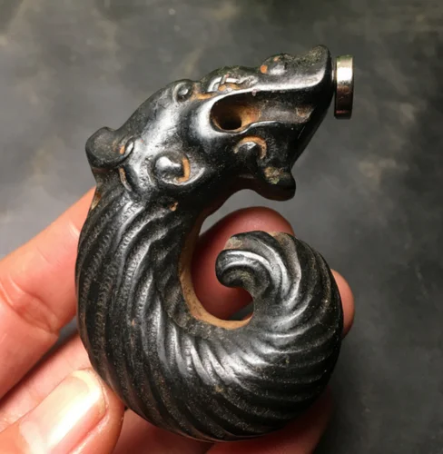 الصينية اليشم ثنائية شيه قلادة ثقافة الجبل الأحمر المغناطيس الأسود محظوظ سحر فنغ شوي تميمة للحماية تصميم اليشم التنين