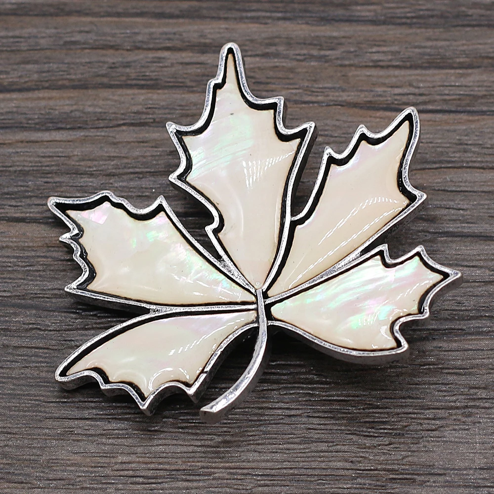 New Natural Shell Maple Leaf Series Brooches for Women Men Pin Banquet Weddings Brooch DIY Clothes Decor Jewelry Accessories