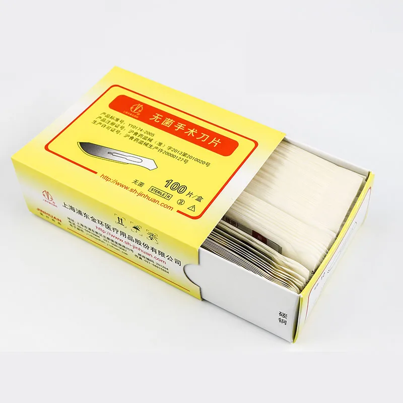 Shanghai Jinhuan Blade Plastic Chirurgie Steriele Medische Disposable Carbon Staal Wees Ronde Hoofd Onafhankelijke Blade