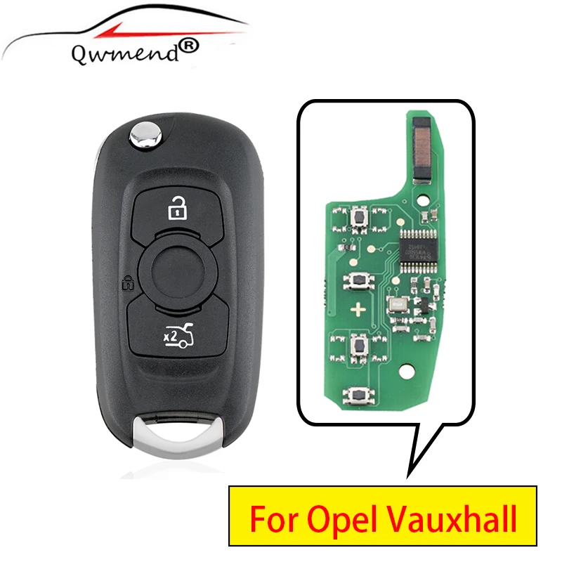 

QWMEND for Opel Vauxhall Astra K 2015 2016 2017 Smart Car Key 433mhz PCF7961/46 Chip for Opel Key 3 Buttons Car Remote Key