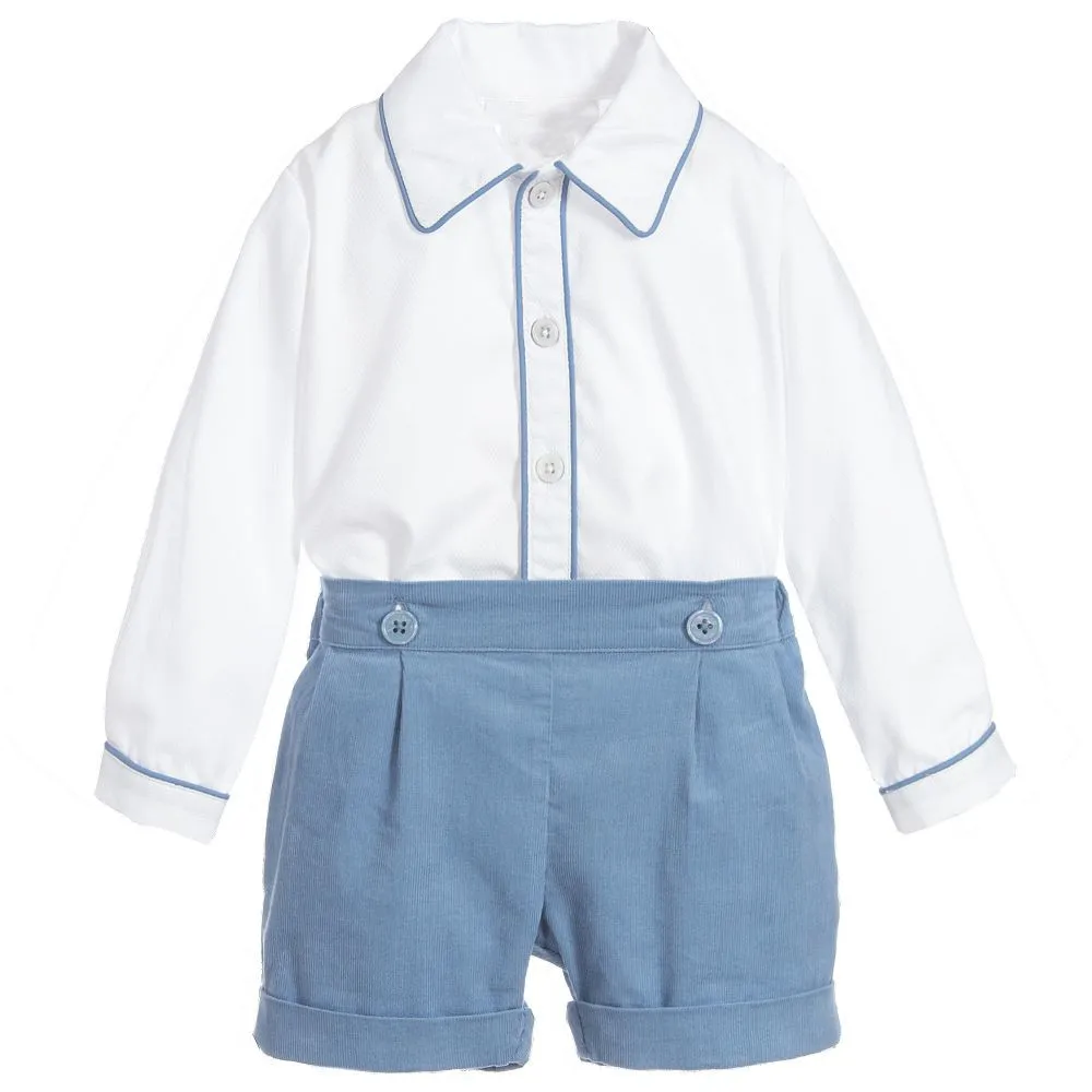 Autumn Kids Clothes Children Cotton Handsome Clothes Baptism Cotton Shirt+pantie Children Birthday Toddler Boys Christmas Outfit