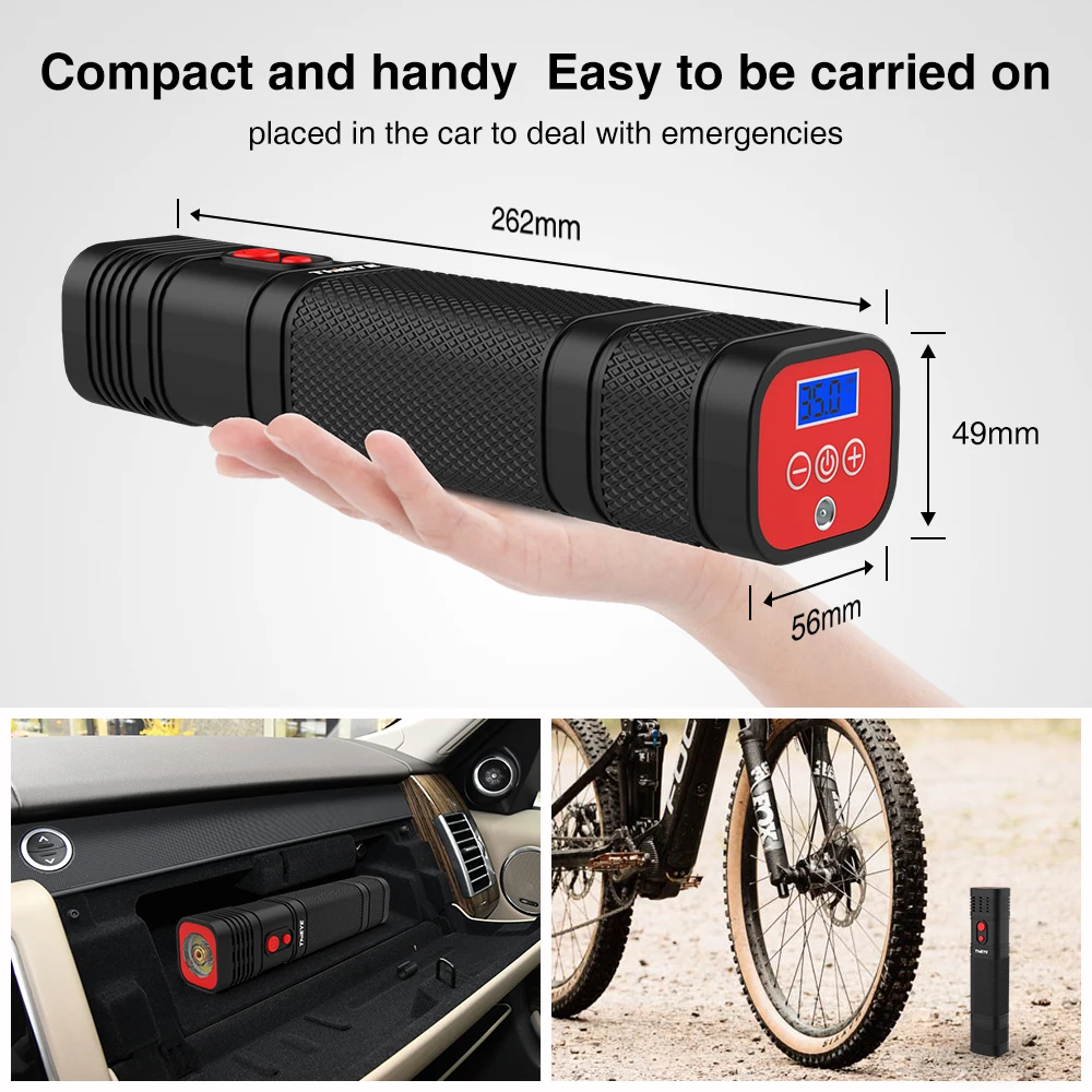 ThiEYE Wireless Car Air Compressor Digital Tire Inflator For Auto Motorcycle Bicycle Autocompressor For Tires Electric Air Pump