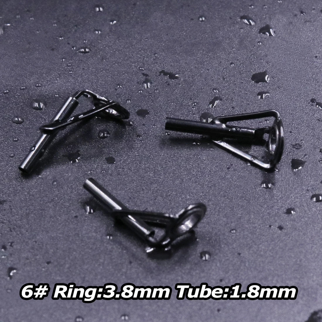 5 Stück Angelrute spitzen führungen Reparatur satz Edelstahl rahmen Keramik ringe schwarze Rute Bau führung Augen bau Reparatur 6 # ~ 16 #