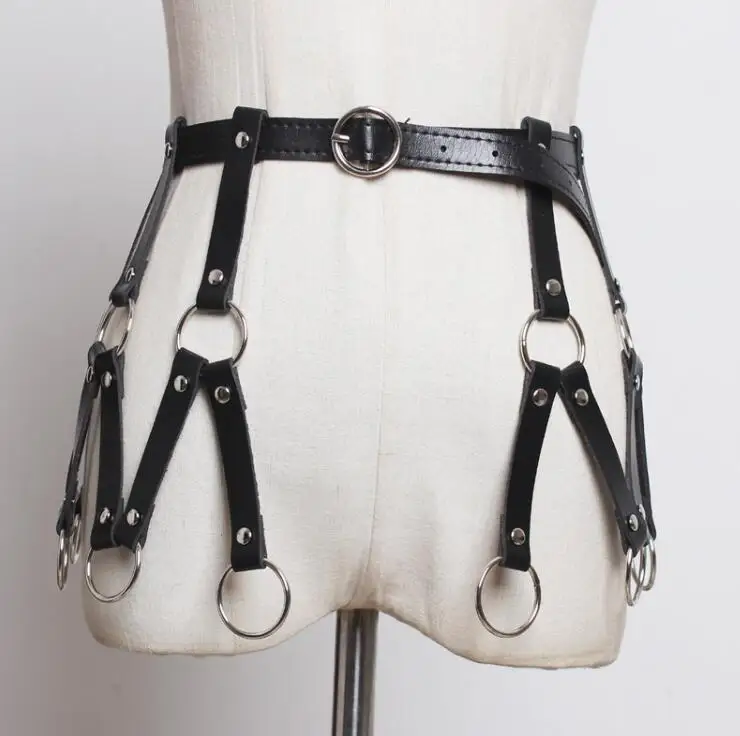 Women's runway fashion metal circle pu leather Cummerbunds female Dress Corsets Waistband Belts decoration wide belt R2403