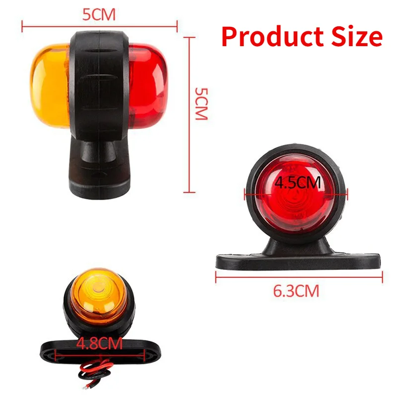 10PCS 12-24V Universal Seite Marker Lichter Doppel Seite Beleuchtung Anzeige Lampe Parkplatz Lichter Warnung Licht für Lkw – Detail 7
