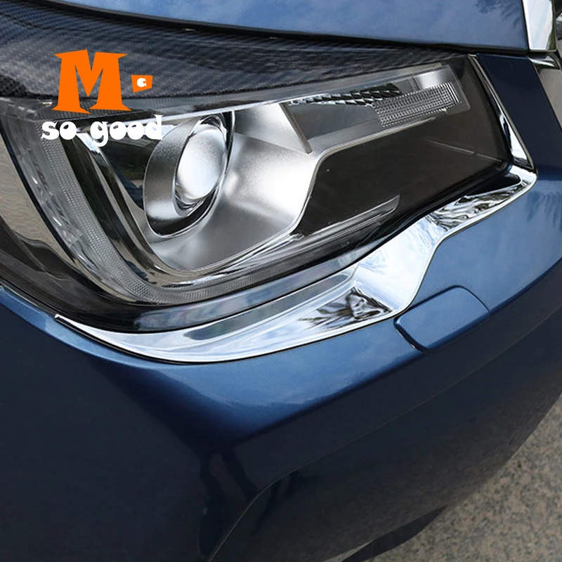ABS Chrome For Subaru Forester 2013 2014 2015 2016 Car Headlamps Head Front Light Lamp Eyebrow Cover Trim accessories 2pcs