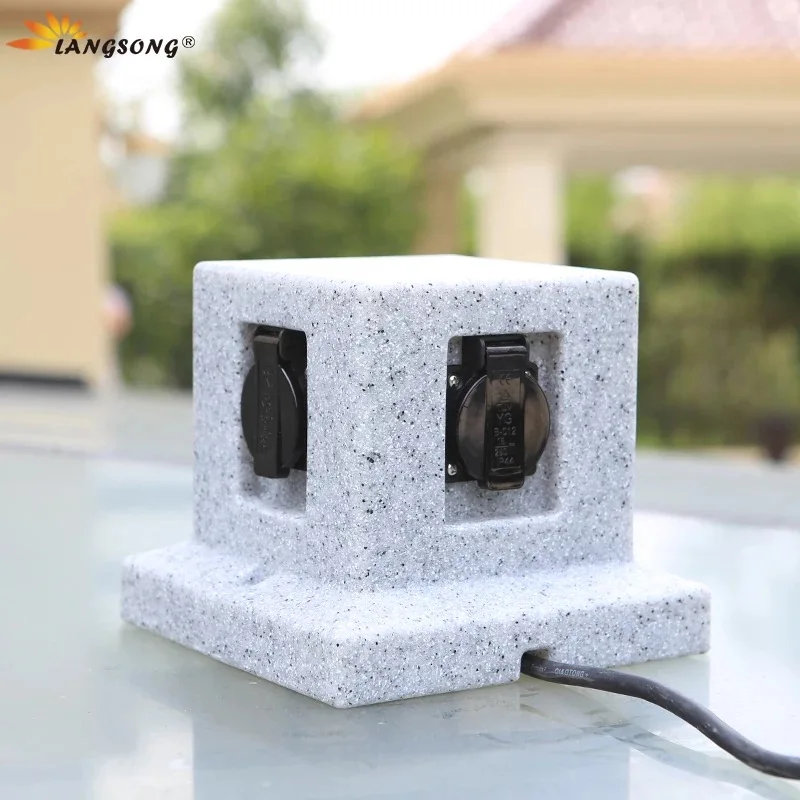 Outdoor waterproof socket, rainproof, sunscreen, anticorrosive, open-air courtyard, lawn, garden, surface-mounted power socket