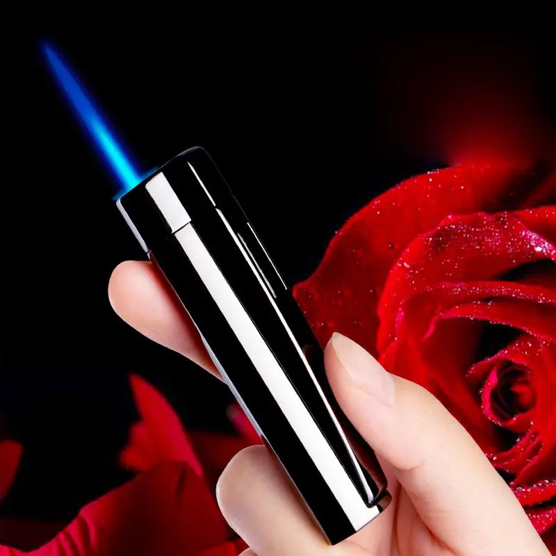 2024 NEW Portable Butane Gas Windproof Lighters Cigarette Cigar Lighter Mini Torch Jet Lighter Blue Flame 1300C Gadgets For Men