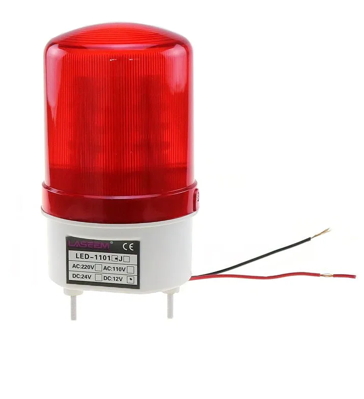 Lámpara de alarma estroboscópica LED giratoria con voz, luz de advertencia de color amarillo, azul, rojo y verde, 12V, 24V, 110V y 220V