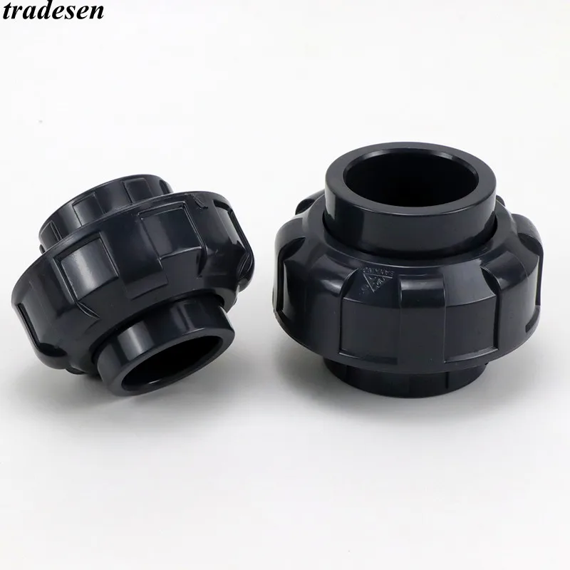 1Pcs Inner Dia.20~63mm UPVC Union Connector Aquarium PVC Pipe Fittings Garden Irrigation Hydroponic System Water Tube Coupling