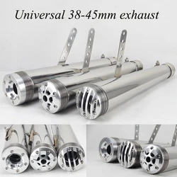 Universal 38-45mm Motorcycle Muffler Exhaust Retro Vertical Back Pressure Case GY6 CBR CBR125 CBR250