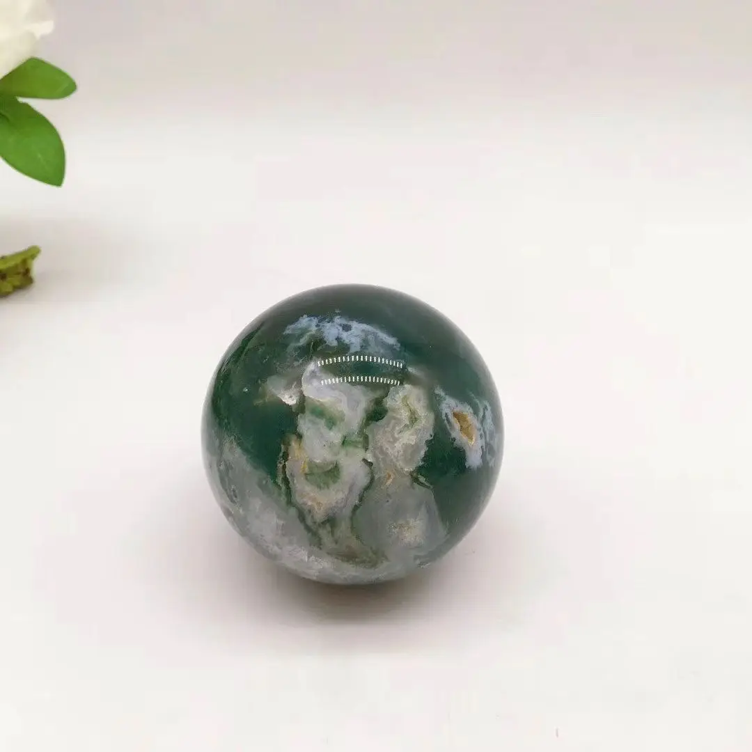 Natural Water Grass Agate Crystal Ball, Water Grass Agate Stone, Graceful, Winding Winding, With Artistic value of the collectio