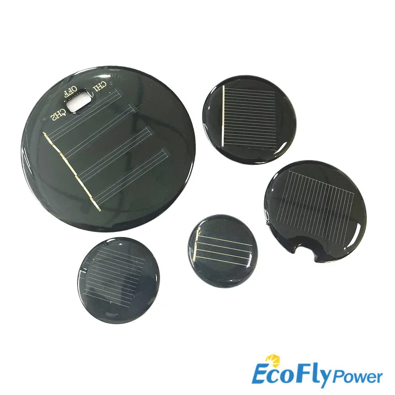 1pc Mini Round Solar Panel New 0.5V 2V 50mA 60mA 140mA 270mA Solar Cells Photovoltaic panels Module Sun Power battery charger