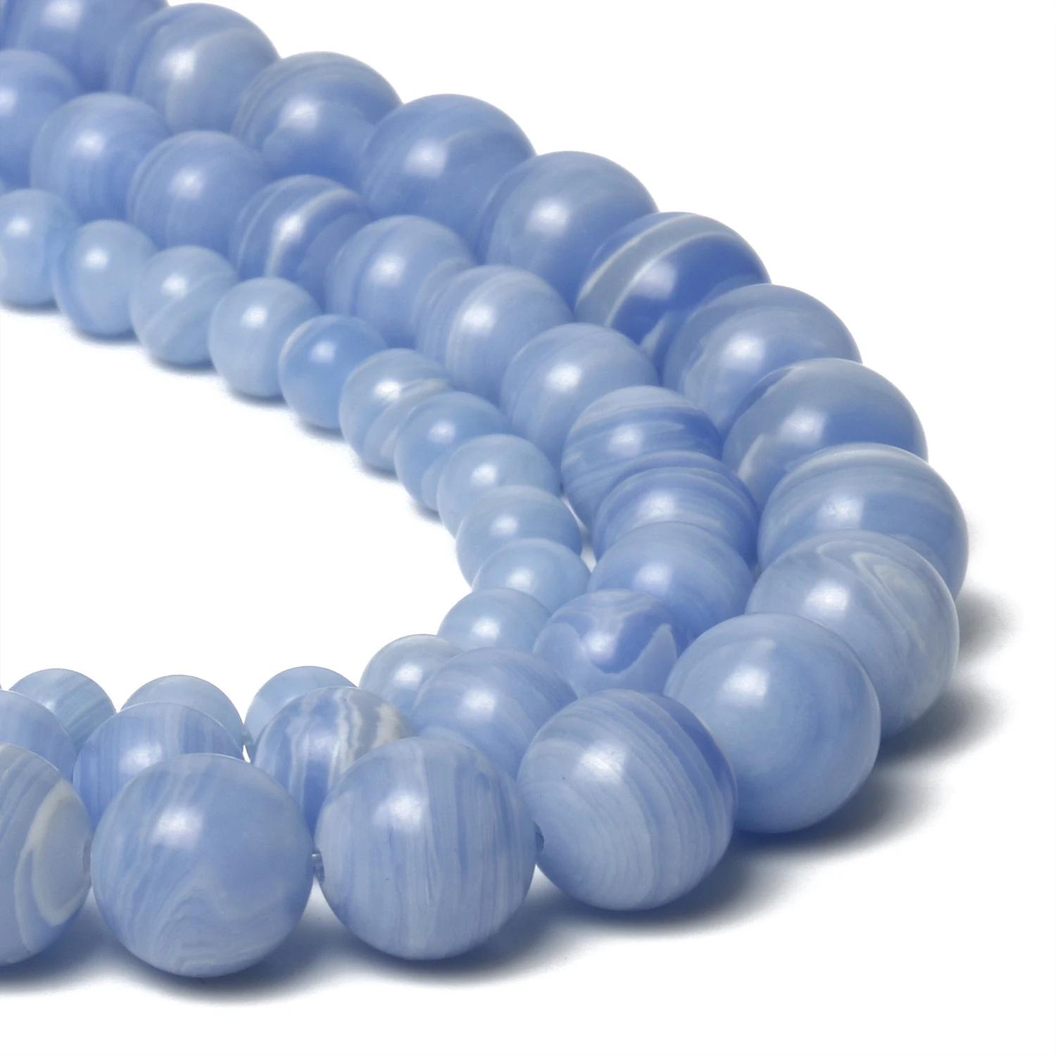 Natural Stone Beads Blue Lace Agates Beads Round Loose Beads for Jewelry Making Needlework Beads Diy Charms Bracelet 6/8/10mm