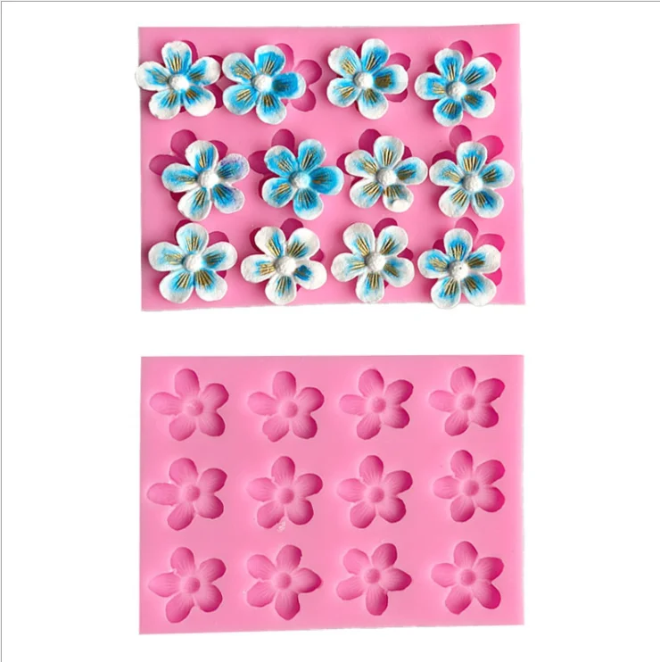 Aouke 3 * 4 Cherry Blossom Shape Silicone Mold Handmade Soap Mold DIY Cake Baked Peach Plum Flower Ornaments Silicone Mold