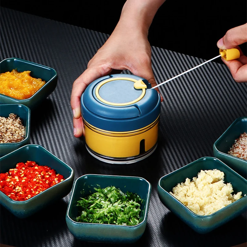 

Pull Garlic/Onion Chopper Crusher Press Manual Food Cutter Processor for Fruit Vegetables Meat Kitchen Tool Mini Food Chopper