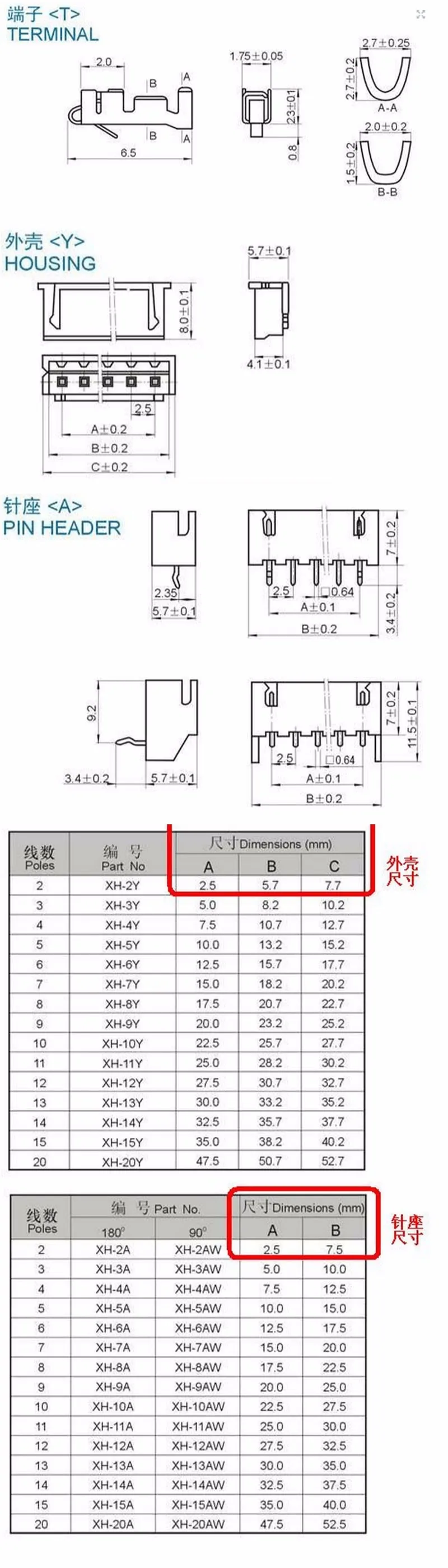 100 Stück/LOT SH1.0 JST1.25 PH2.0 HY2.0 XH2.54 VH3.96mm Anschlusskabel für Gehäuse 1.0 1.25 2.0mm 2.54mm Buchse Stecker – Detail 3