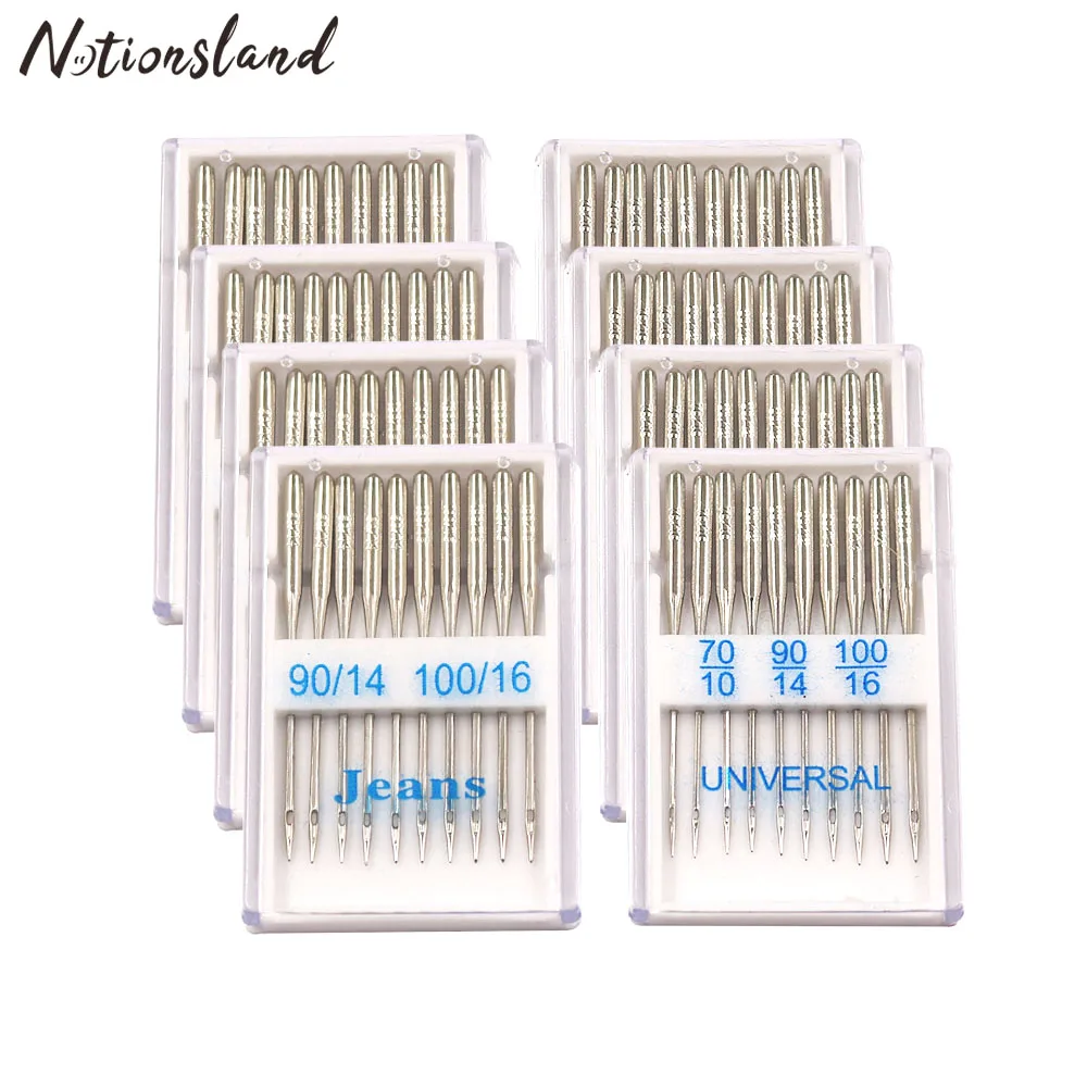 20/50 Sets Sewing Machine Needles Ball Point Head 70/10 90/14 100/16 Jeans & General Home Sewing Machine Needles Wholesale