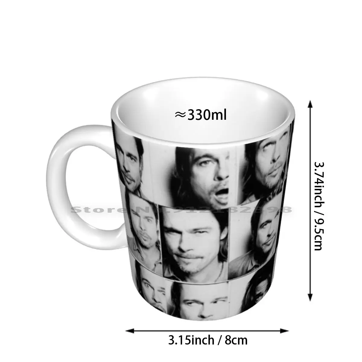 The Face Collection Ceramic Mugs Coffee Cups Milk Tea Mug Brad Pitt Brad Pitt Young Brad Pitt Actor 2021 Popular Actor Brad