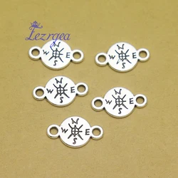 50pcs/lot--16x9mm Compass Connector Charms Mini Travel Pendants DIY Bracelets Supplies Jewelry Accessories