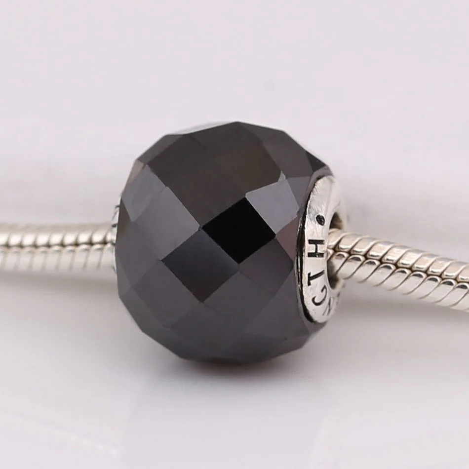 S925 Silver Strength Black Essence Bead Charm For Essence Bracelet Bangle Jewelry Small Hole