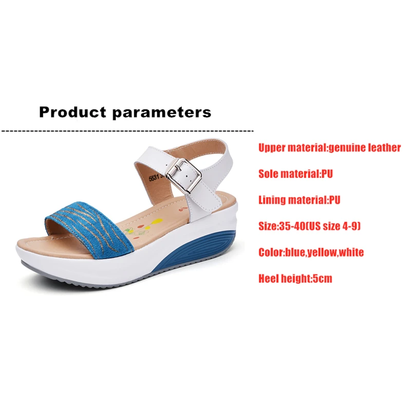 WOIZGIC frauen Damen Weiblichen Echtem Leder Schuhe Plattform Sandalen High Heels Sommer Kühl Strand Flip Flop 35-40 CDBY-5531