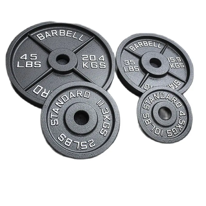 2.5LB iron weight plate Painted cast iron weightlifting hand grasping piece four-reinforced barbell piece