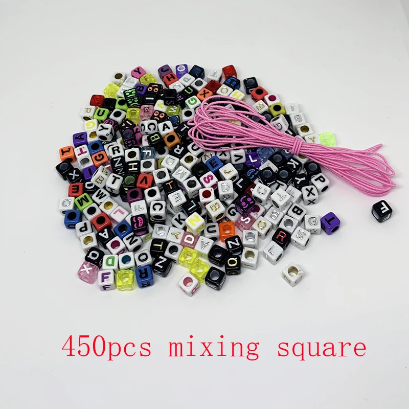 Diy beads Toys English Letter Beaded Jewelry Making Bracelet For Kids Girls Alphabet Knitting Handmade Necklace 2021 NEW