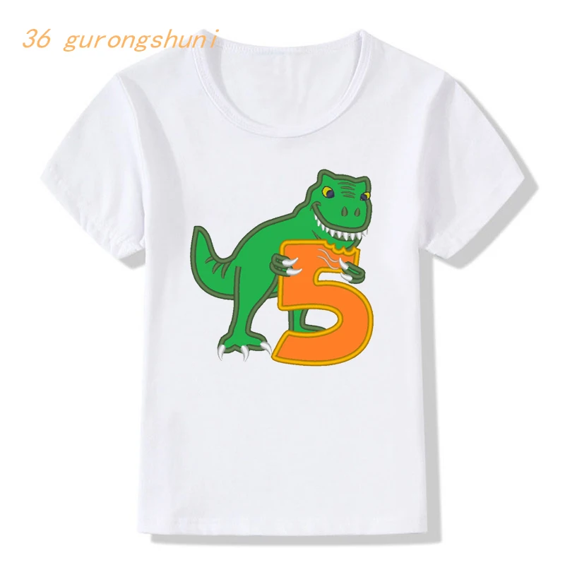 

5th Birthday 6d 4 Years Kid Cartoon T Shirt for Girls Tshirt Children's Girl T-shirt Kids Clothes Boys Dinosaur Graphic T Shirts