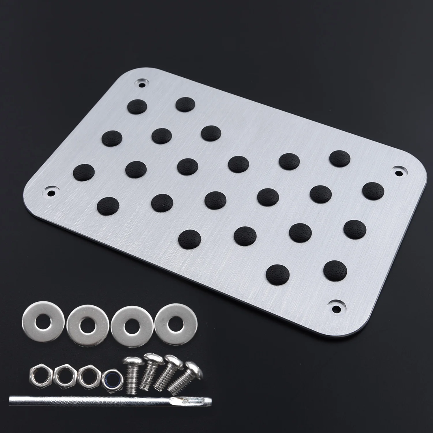 Universal Aluminum Alloy Car Floor Mat Carpet Thick Heel Plate Pedal 300*200*4mm Silver high quality  Carpet plate accessories