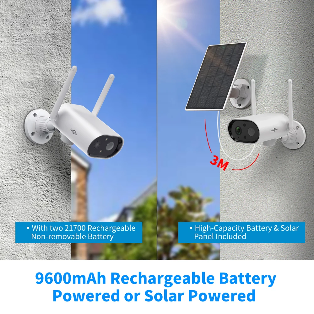 Panel de cámara con batería recargable Solar de 3MP, videovigilancia PTZ con WIFI, cámaras de seguridad impermeables para exteriores, PIR, Color nocturno