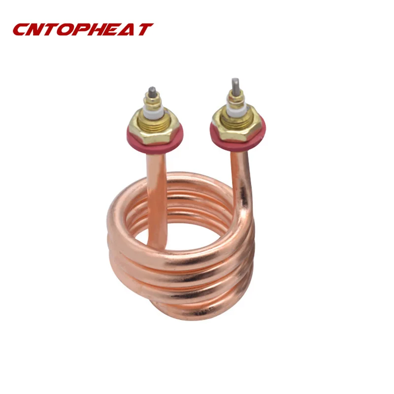 220v 2500W Electric Copper Brass Heating Element Spiral Heat Tube Immersion Water Heater Element for Distillation