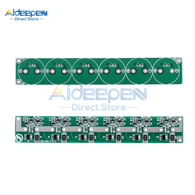 2.7V 100F 120F 220F 360F 400F 500F 6 String Super Capacitor Balancing Protection Board Six Series 100F-500F