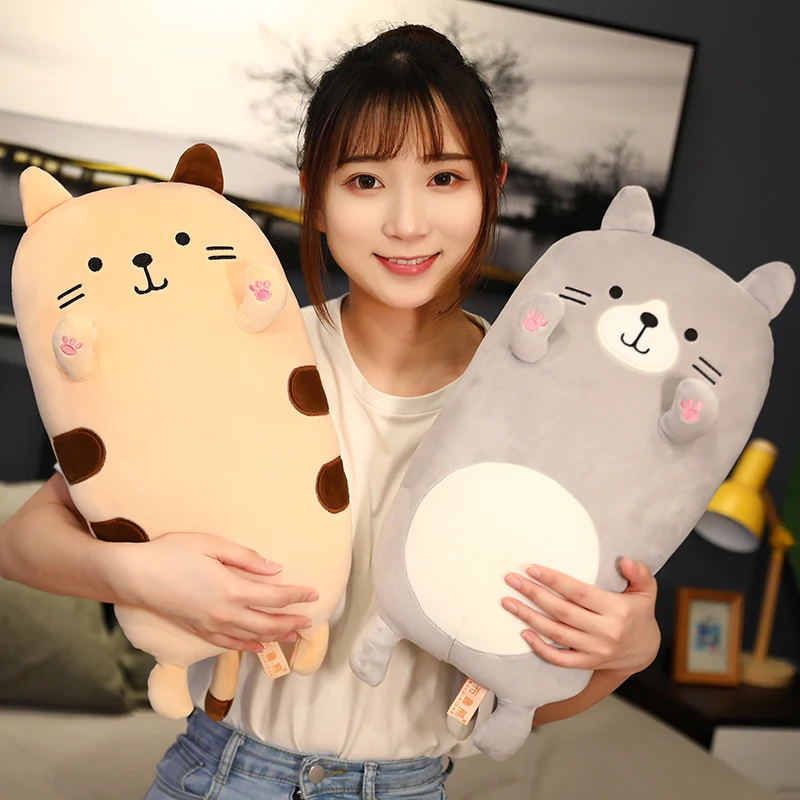 New Nice 50CM/70cm Cute Soft Cat Pillow Plush Toys Stuffed Pause Office Nap Bed Sleep Cushion Home Decor Gift Doll for Kids Girl