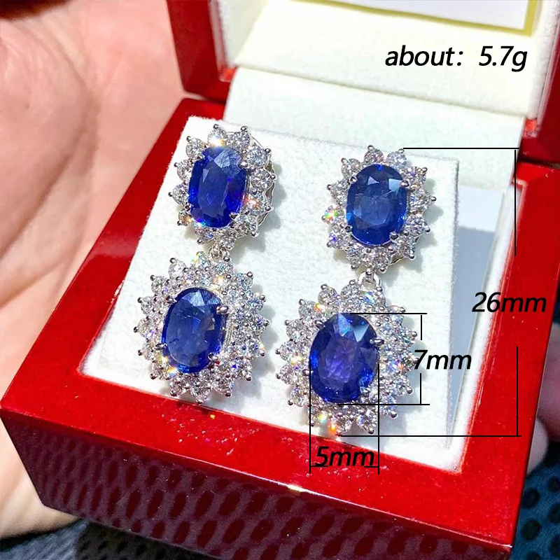 Huitan Luxury Blue Cubic Zirconia Dangle Earrings Women for Wedding Engagement Noble Accessories Elegant Lady\'s Jewelry Gift Hot