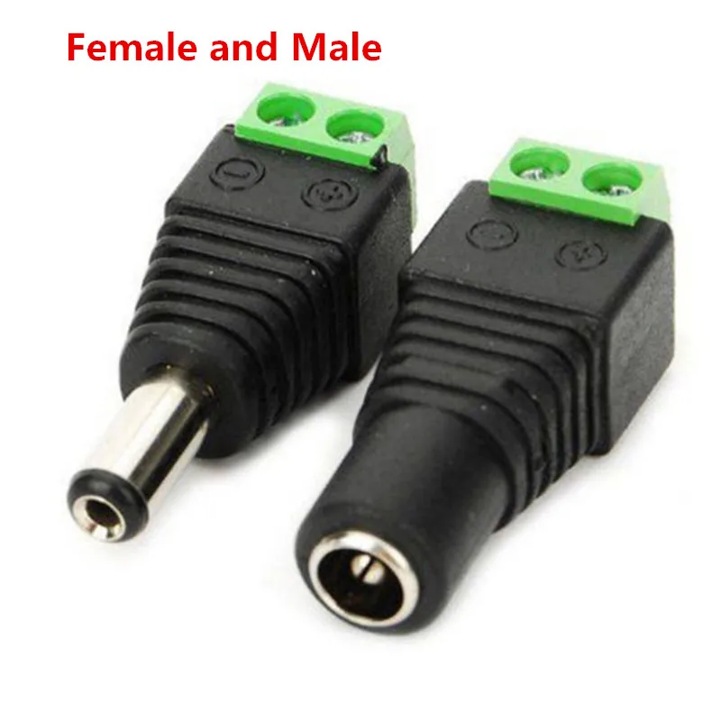 

DC Connector 5.5mm x 2.1mm Jack Socket Male and Female LED Adapter For CCTV Power Convert LED Strip 5050/5630 Light Connection