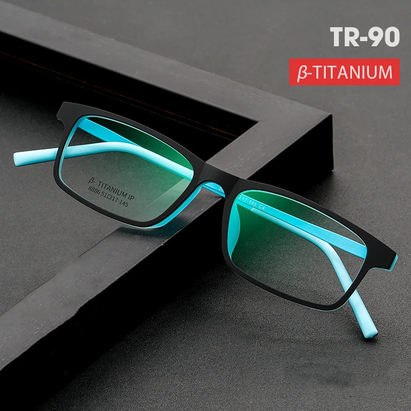 New Pure Titanium Eyeglasses Frame TR Myopia Glasses Frame Ultralight Comfortable Young Full Frame Optical Prescription Glasses