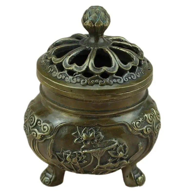 

Chinese collection ancient bronze decoration incense burner tower censer, censer, sandalwood stove metal handicraft