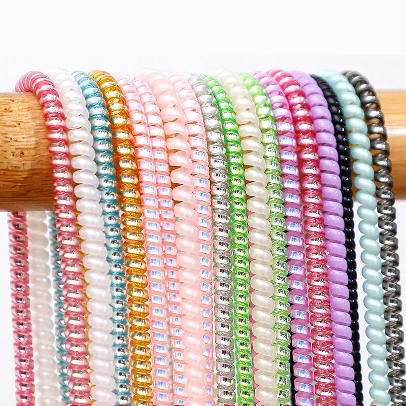 Nowy 1.4M kolor poszycia TPU spiralny kabel USB do ładowania Protector dla iPhone Samsung Huawei przewód słuchawkowy ochrona linii