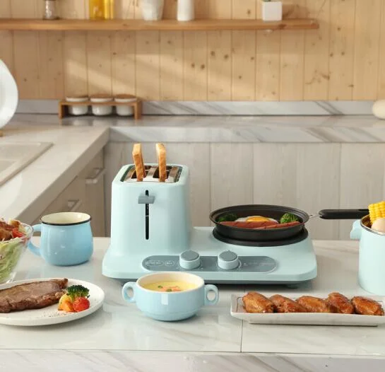 Donlim DL-3405 3in1 petit déjeuner machine à pain torréfacteur ménage petit déjeuner machine oeufs frits poêle à vapeur 220-230-240v
