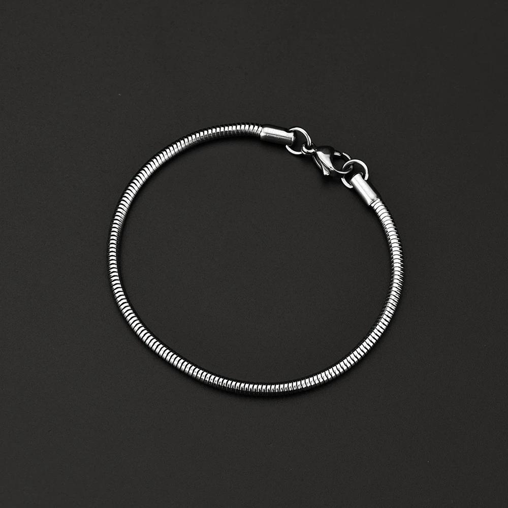 Width 3MM 316L Stainless Steel Round Snake Chain Necklace & Bracelet Fashion Jewelry Set For Men and Women Party Gifts drop ship