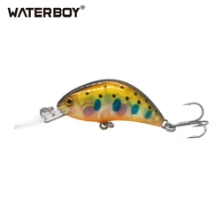 WATERBOY Mini Crank Minnow Lure 4cm 1.6in 3.4g 0.1oz Wobbler Swimming Colorful Classic Artificail Small Fishing Bait