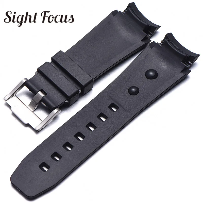 27x21mm Silicone Rubber Watch Strap for Rolex Ghost King Watchband Deepsea Sea Dweller Watch Band Bracelet 2 Style Buckle Montre