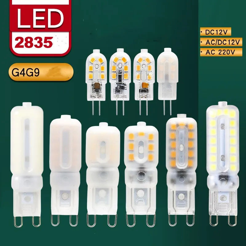 G4 G9 LED หลอดไฟ AC/DC12V 220V 2835 Bi Pin 20W หลอดฮาโลเจนเปลี่ยนสีขาว6000K 3000K